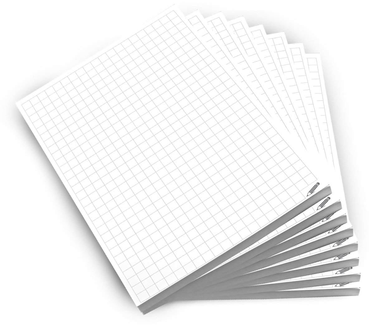 SnelShoppen - Notitieblok A6 karé Voordeelverpakking 8 blokken DIN A6 50 vellen afbreekbaar 80g/m² wit papier schrijfblok notitieblokken rekenblok voo