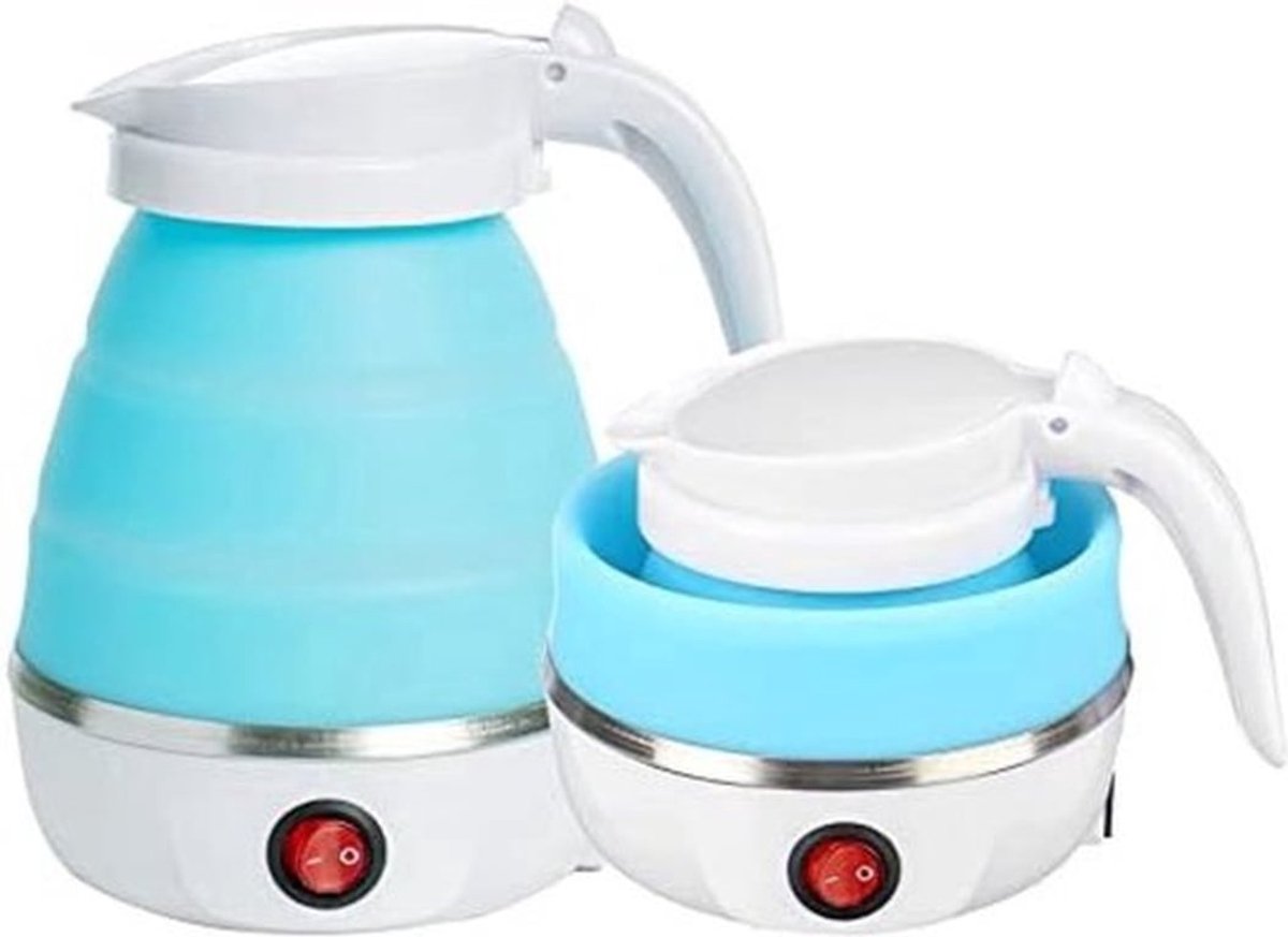 600 ml - Draagbare Waterkoker - Opvouwbaar - Reiswaterkoker- Mini Waterkoker - Blauw