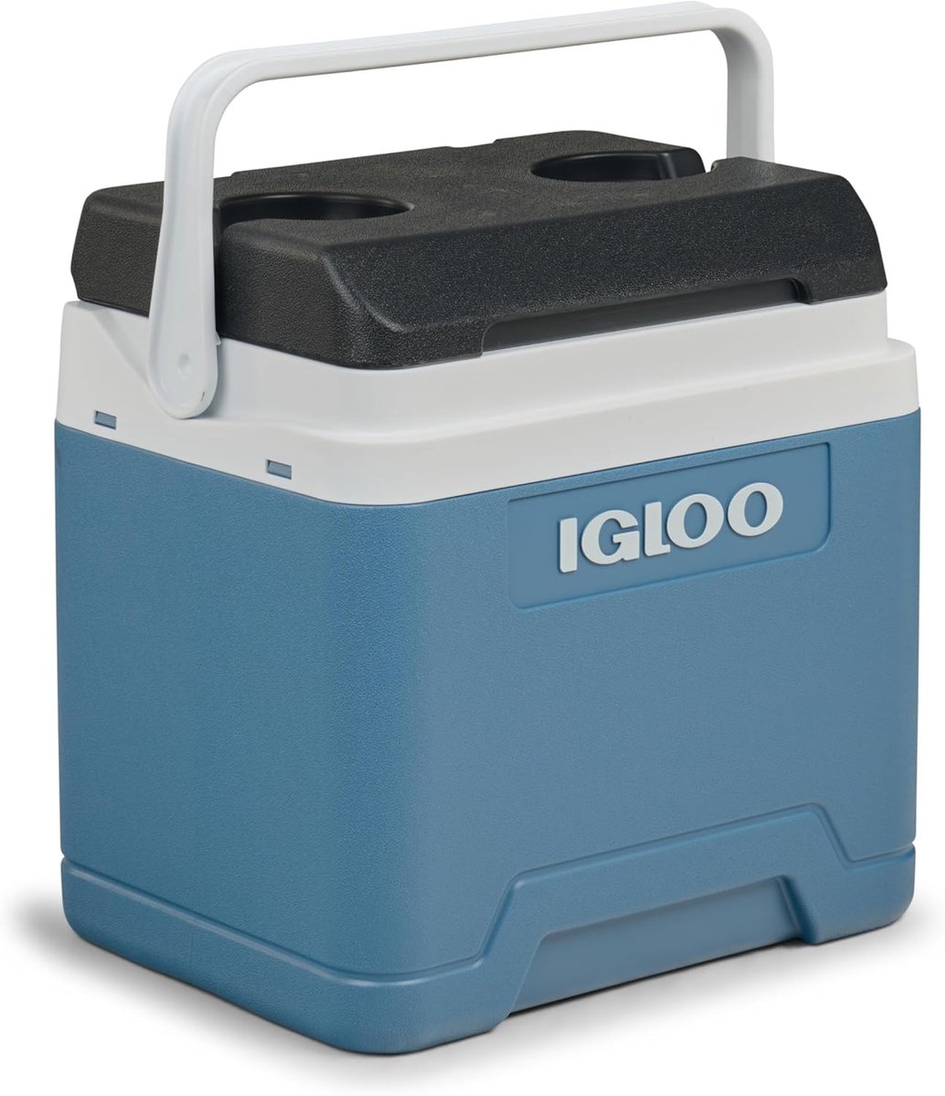 Thijox - IGLOO IP24 Koelbox 24L - Ruime Passieve Koelbox in Ice Blue - Licht, Stevig en Draagbaar - Ideaal voor Camping, Picknick, Outdoor, Werk - Koe