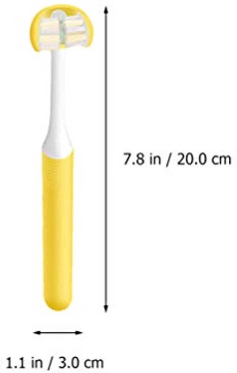 1Pcs 3-Face Handborstel U-vormig Zacht Geel
