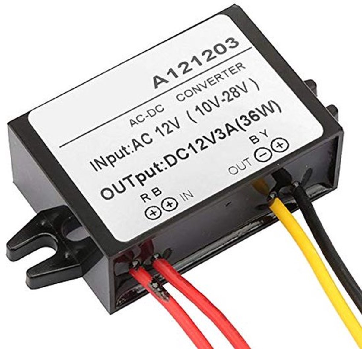 Step-down Voedingsadapter, AC 10-28V naar DC 12V Converter AC-DC Voedingsmodule (3A)