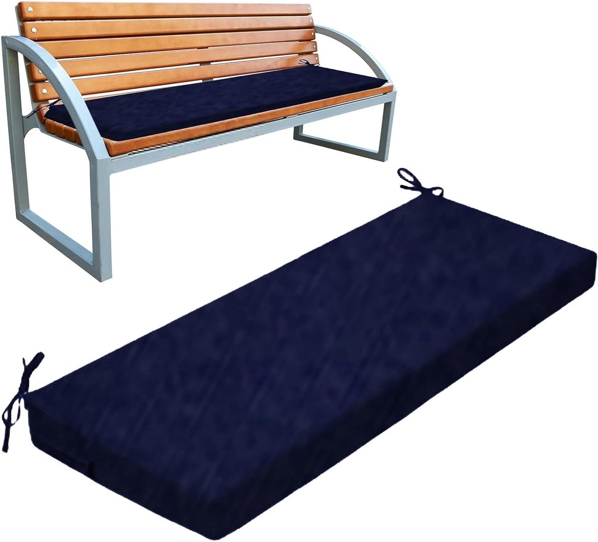 Waterdicht Zitkussen - Bank Kussen - Buiten Ontspannen - UV-bestendig - 100-170 cm - Marineblauw