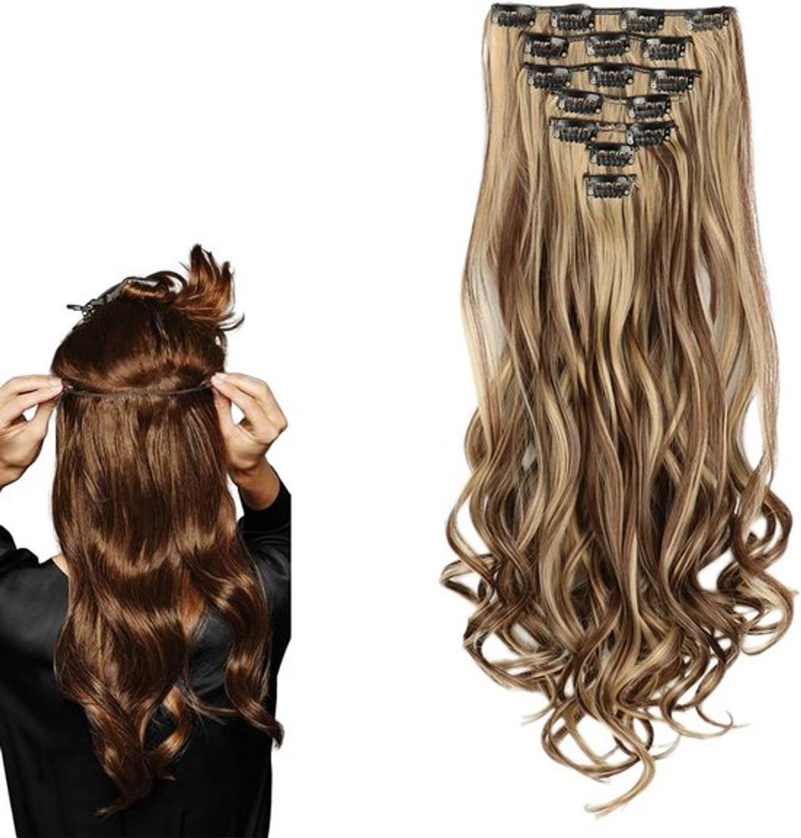 Clip-in Haarverlenging Echt Haar - Natuurlijke Lokken voor Direct Volume