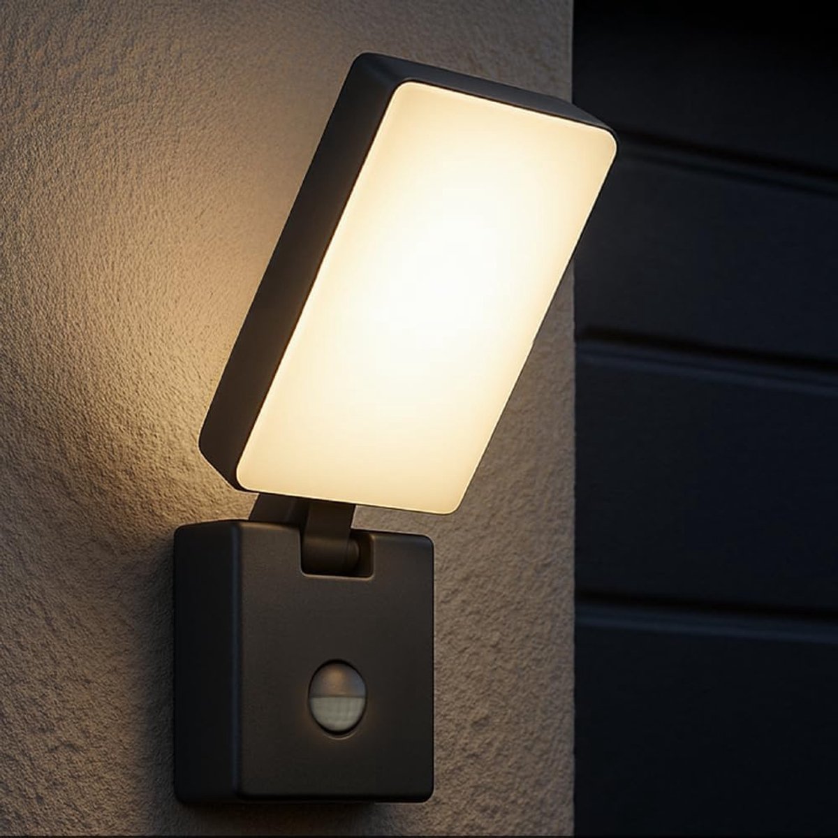 SnelShoppen - LED Buitenlamp met PIR Bewegingssensor 3000K Warm Wit 800lm 10W Tuinverlichting met Brede Stralingshoek IP65 voor Patio en Tuin