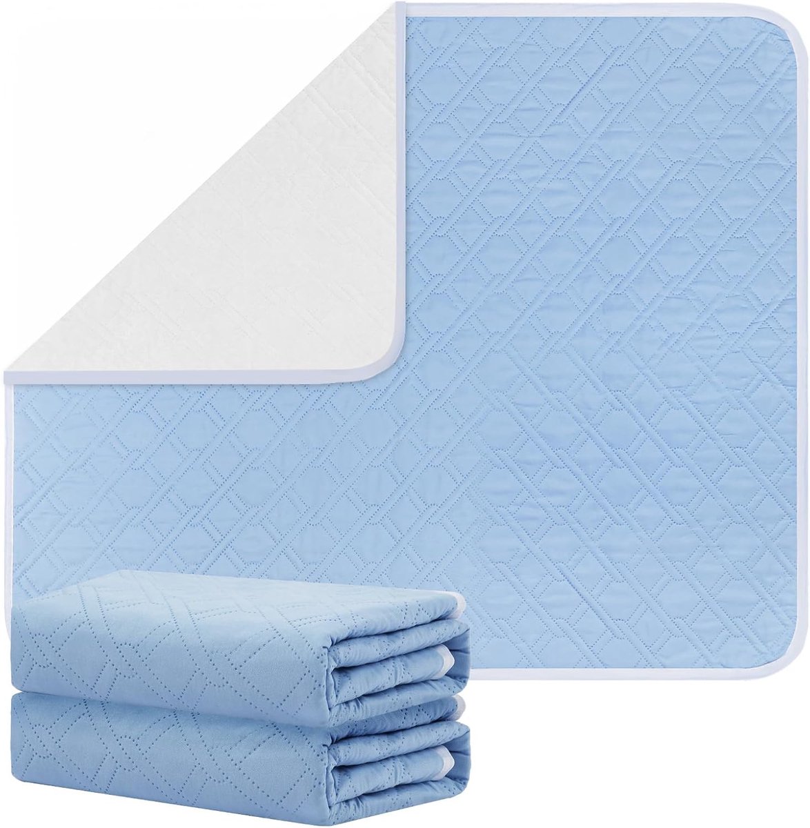 SnelShoppen - Wasbare Bedmat voor Volwassenen, 2 Stuks, Herbruikbaar, 4 Waterdichte Laagjes, Incontinentie Bescherming voor Ouderen, Kinderen en Huisd