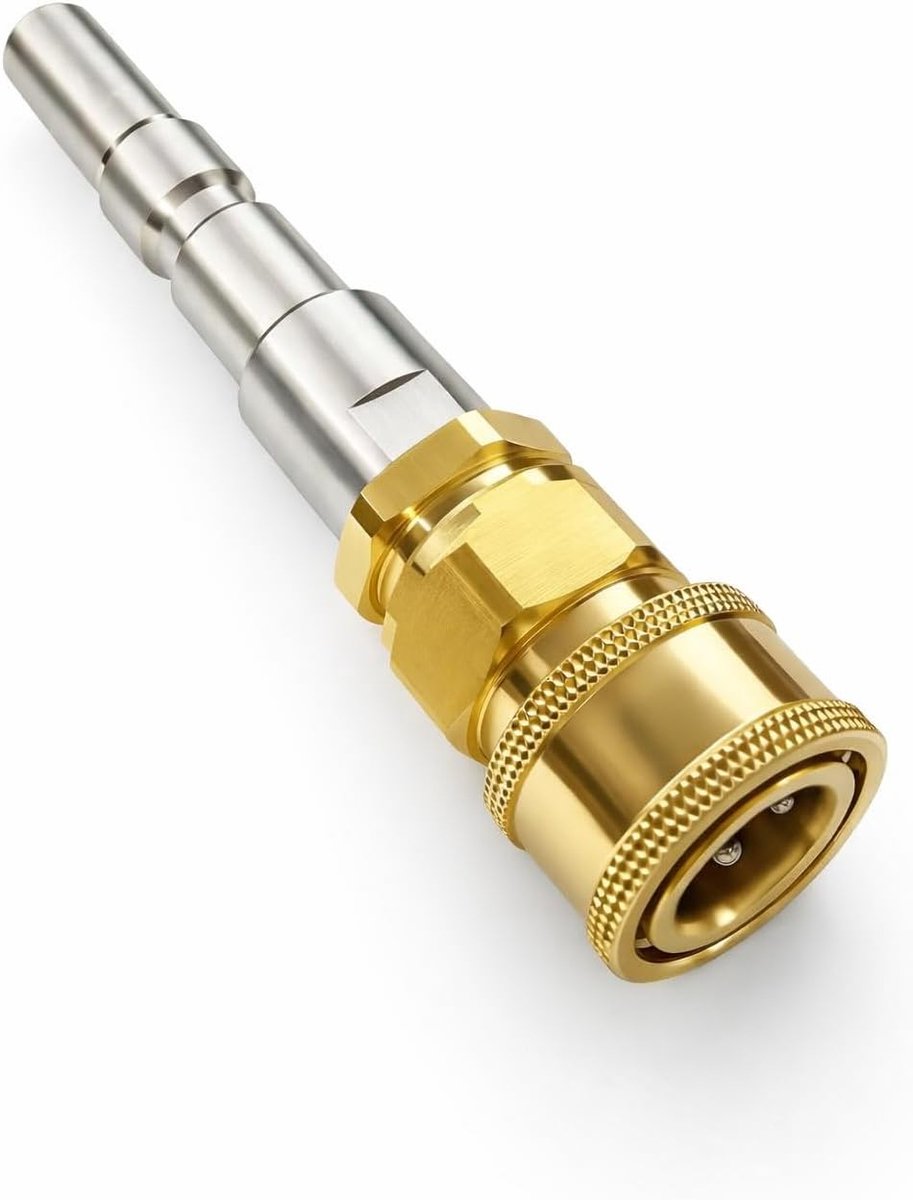 SnelShoppen - Adapter Kränzle D12 naar 1/4 inch IG snelsluiting - Hoogwaardige roestvrij staal en messing - 250 bar hogedrukadapter voor drukreiniger
