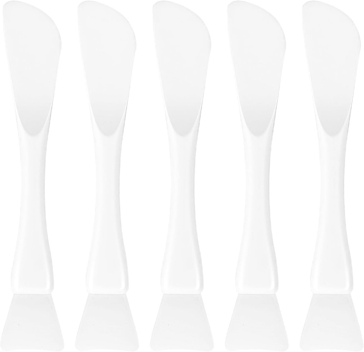 Thijox - 5 Stuks Siliconen Maskerkwasten Gezicht - 16 × 3 cm Applicator voor Gezichtsmaskers, Oogcrèmes en Make-up - Wit - Perfect voor Thuis en Spa