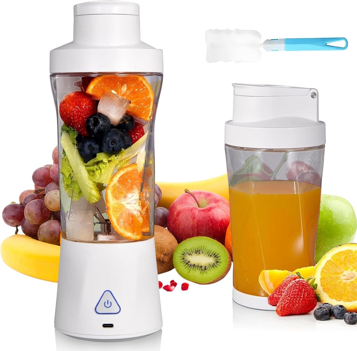 Thijox - Smoothie Maker to Go 700 ml - Draagbare Blender met 6 Roestvrijstalen Messen - Mini Mixer voor Shakes - USB Standmixer - Perfect voor Sportsc