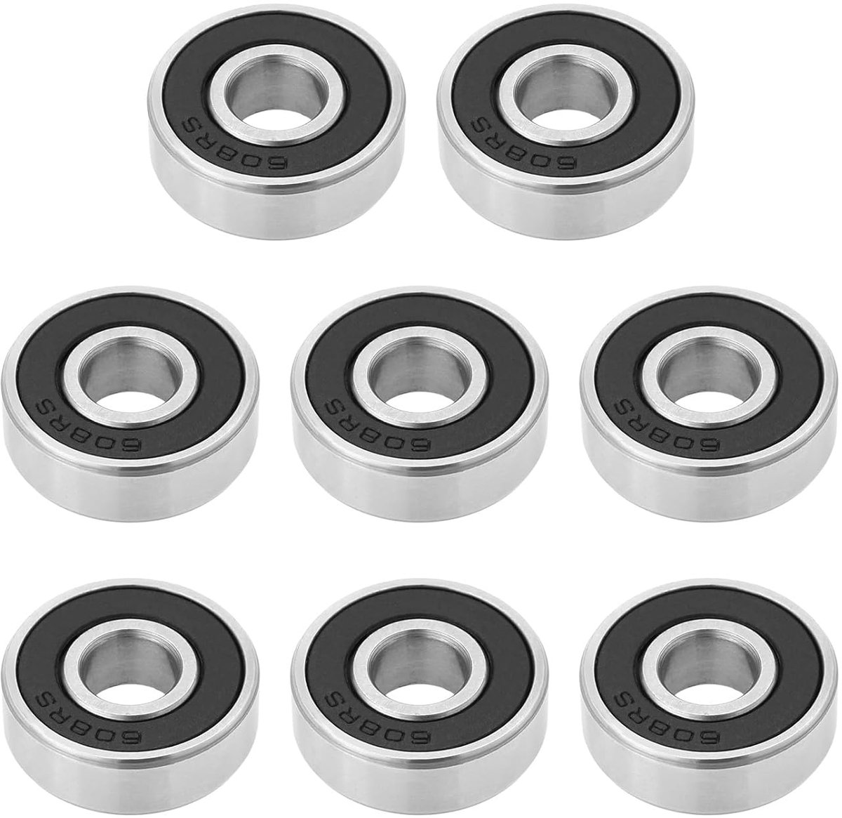 SnelShoppen - 8Pcs Skateboardlagers 608-2RS 22mm Keramisch RVS Hoogwaardige Snelheid Slijtvast Voor Skateboard Wielen