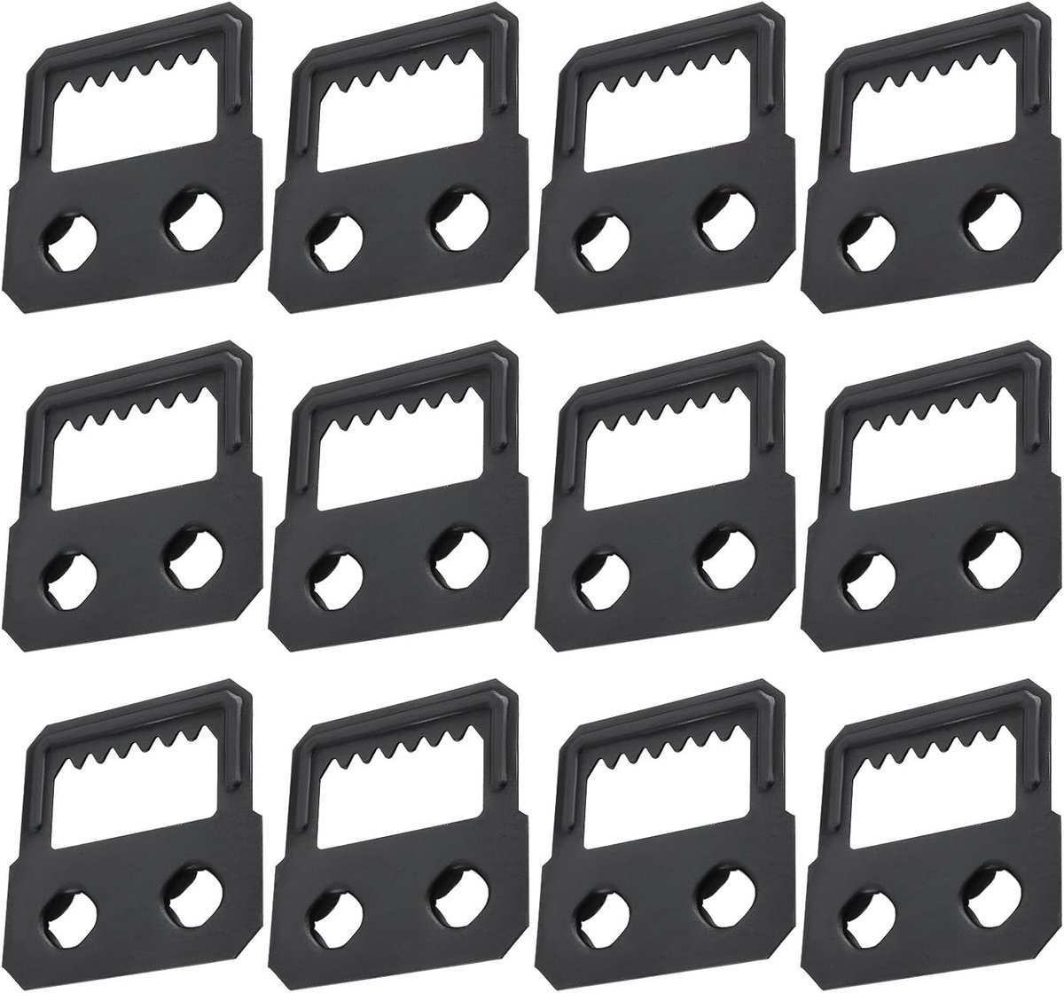 SnelShoppen - 50 Stuks 27mm Foto Frame Haken met Twee Gaten - Zelf Fixerende Hangers voor Foto's - Zwart voor Thuis Decoratie en Galerie Display