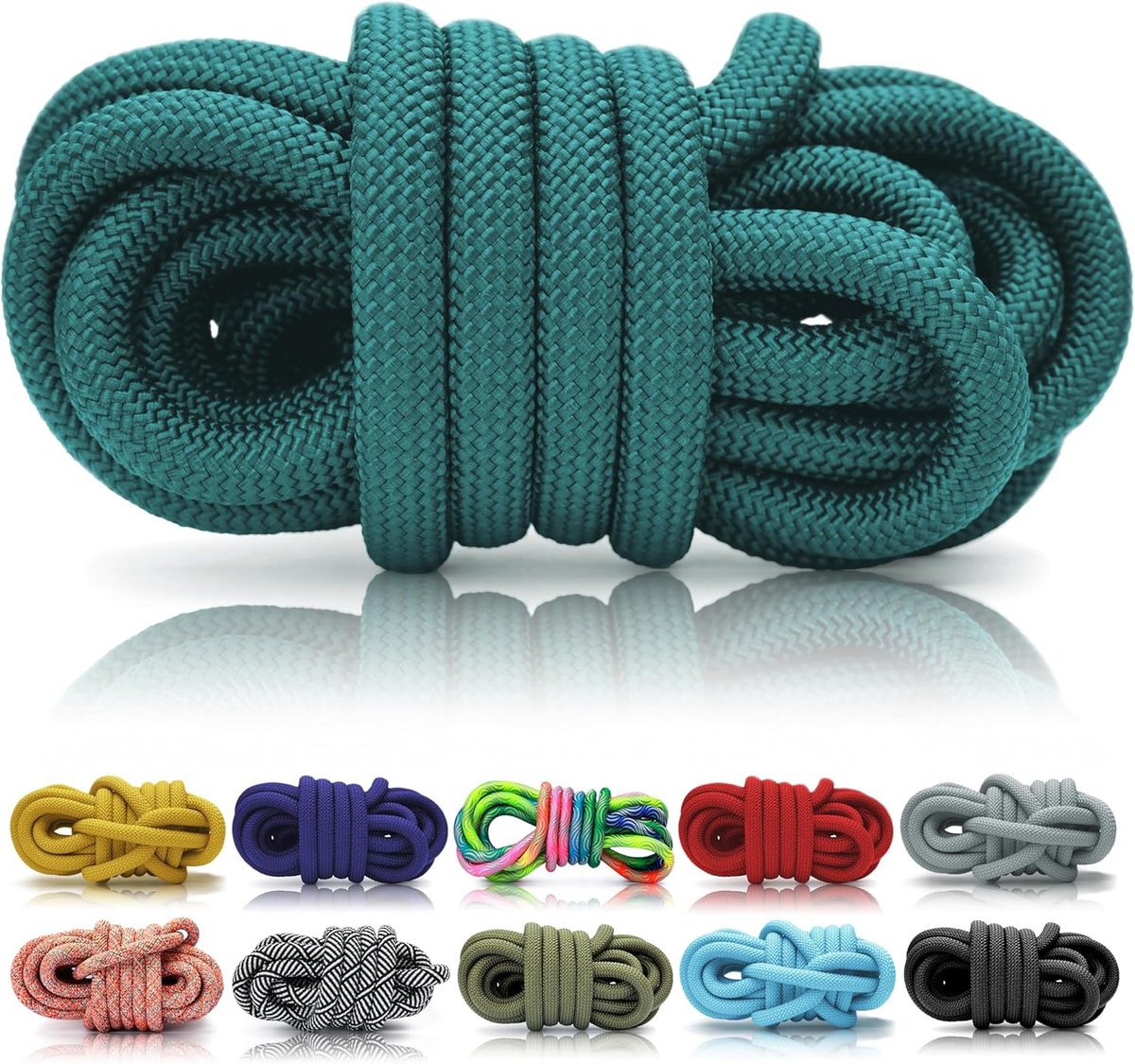SnelShoppen - 5m PPM Touw 10mm Petrol - Polypropyleen Multifilem Gevlochten Koord voor Hondenlijnen, Tuin, Outdoor, Lichtbestendig, Ondersteunt Drijfv