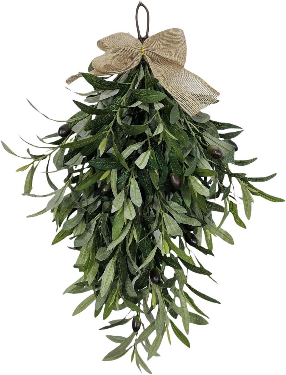 Olijf Krans - Decoratieve Slinger - Huis Versieren - Natuurlijk Uiterlijk - 60 cm - Groen