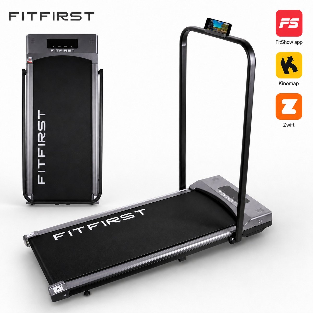 Bol.com FitFirst® Jogger - Loopband met ingebouwde Speakers en App - Inklapbaar en verrijdbaar - Met afstandsbediening - Display... aanbieding