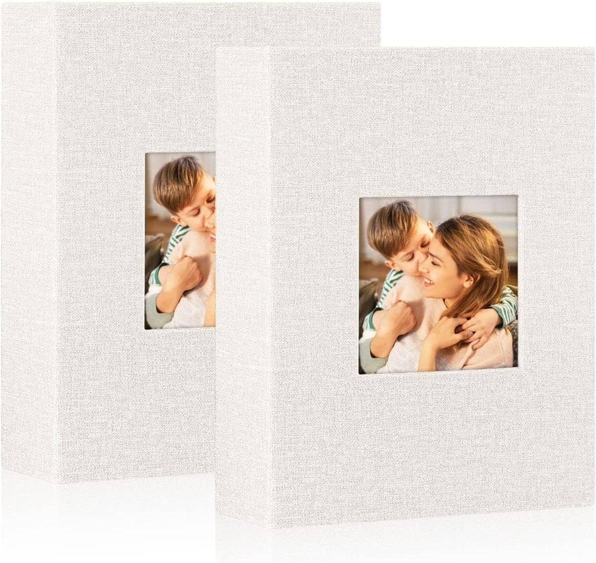 SnelShoppen - Fotoalbum 13 x 18 cm - 2-pack Insteekalbum voor Staande Foto's - 50 Stuks Beige Linnen - Perfect voor Feesten, Reizen en Herinneringen