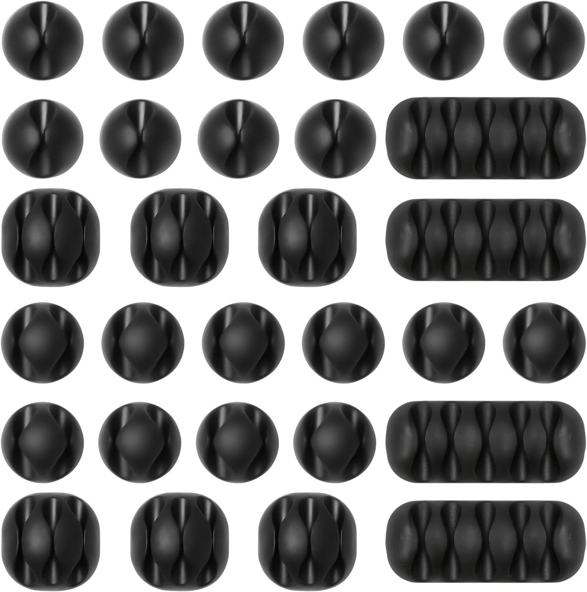 SnelShoppen - Kabelclips Zelfklevend - Kabelhouder Kabelorganizer Set 30 Stuks Zwart - Ideaal voor Bureau, USB Oplaadkabels, Netsnoeren, Audiokabels,