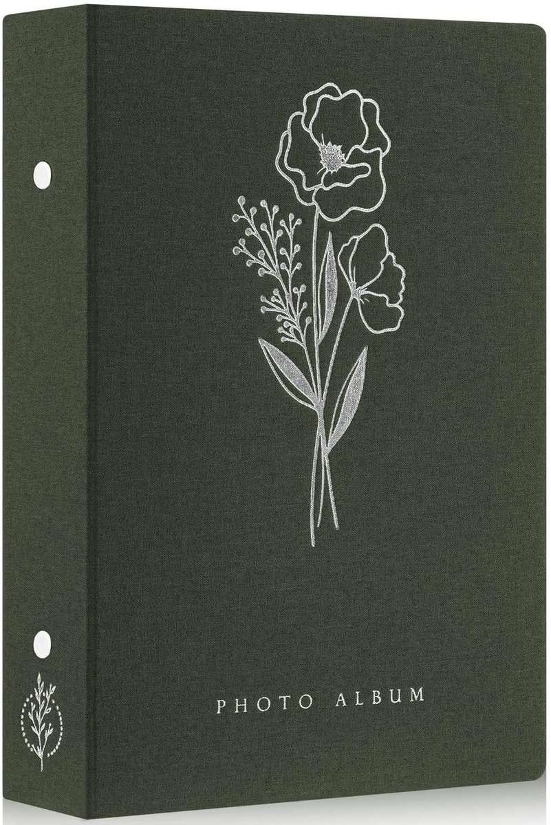 SnelShoppen - 6x4 Fotoalbum voor 300 Foto's, Linnen Kaft, Insteekvakken, Landschapsfoto's 10x15 cm, Groene Kleur, Perfect voor Herinneringen en Cadeau
