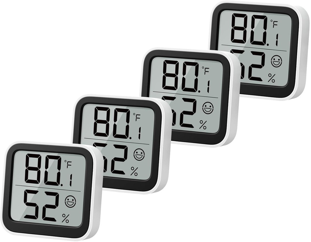 SnelShoppen - Mini Hygrometer Thermometer Luchtvochtigheidsmeter Binnen, Kamertemperatuurmeter met Comfortweergave, °C/°F Schakelaar, Compact Design v