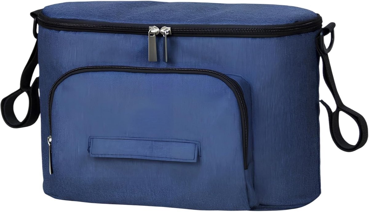 SnelShoppen - Kinderwagen-organizer, multifunctionele luiertas, waterdichte opbergtas, verstelbare schouderbanden, buggy-organizer, 600D Oxford, blauw
