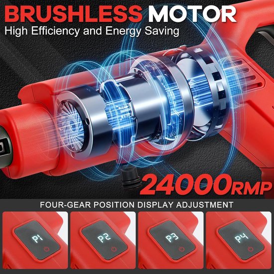 SnelShoppen - Accu-Hogedrukreiniger 80 Bar voor 18V-Accu's, Borstelloze Motor, 6-In-1 Mondstuk, Nylon Behuizing, Debiet 6 L/Min, Ideaal voor Auto, Ter van Snelshoppen — afbeelding 2