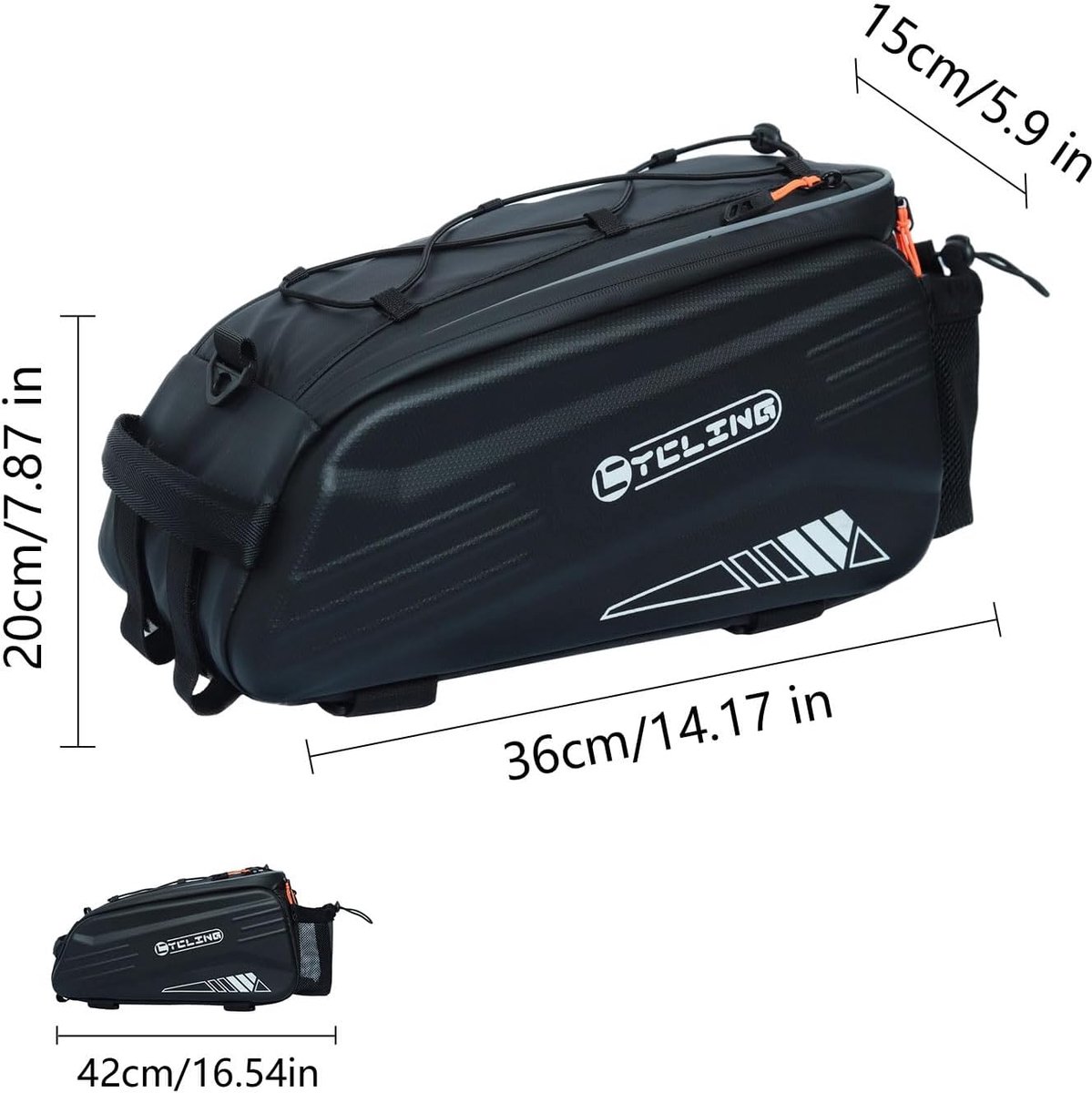 SnelShoppen - Waterdichte Fietstas voor Bagagedragers 9L - EVA Hardshell Fietsbagage met Reflecterende Coating - Verstelbare Schouderriem - Geschikt v