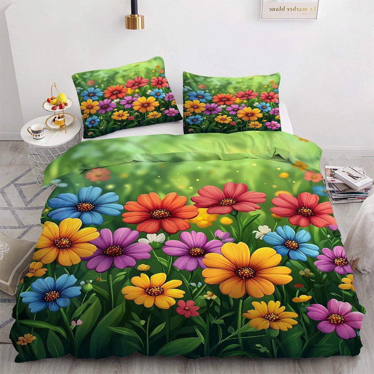 Dekbedovertrek Set - Bloemen beddengoed - Slaapkamer decoratie - Zachte microvezel - 200x2