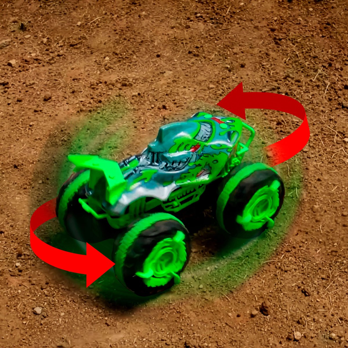 Hot Wheels Monstertrucks Terreinwagen Krakende Kaken - Speelgoedtruck met afstandsbediening - Rijdt op land en in water — afbeelding 7