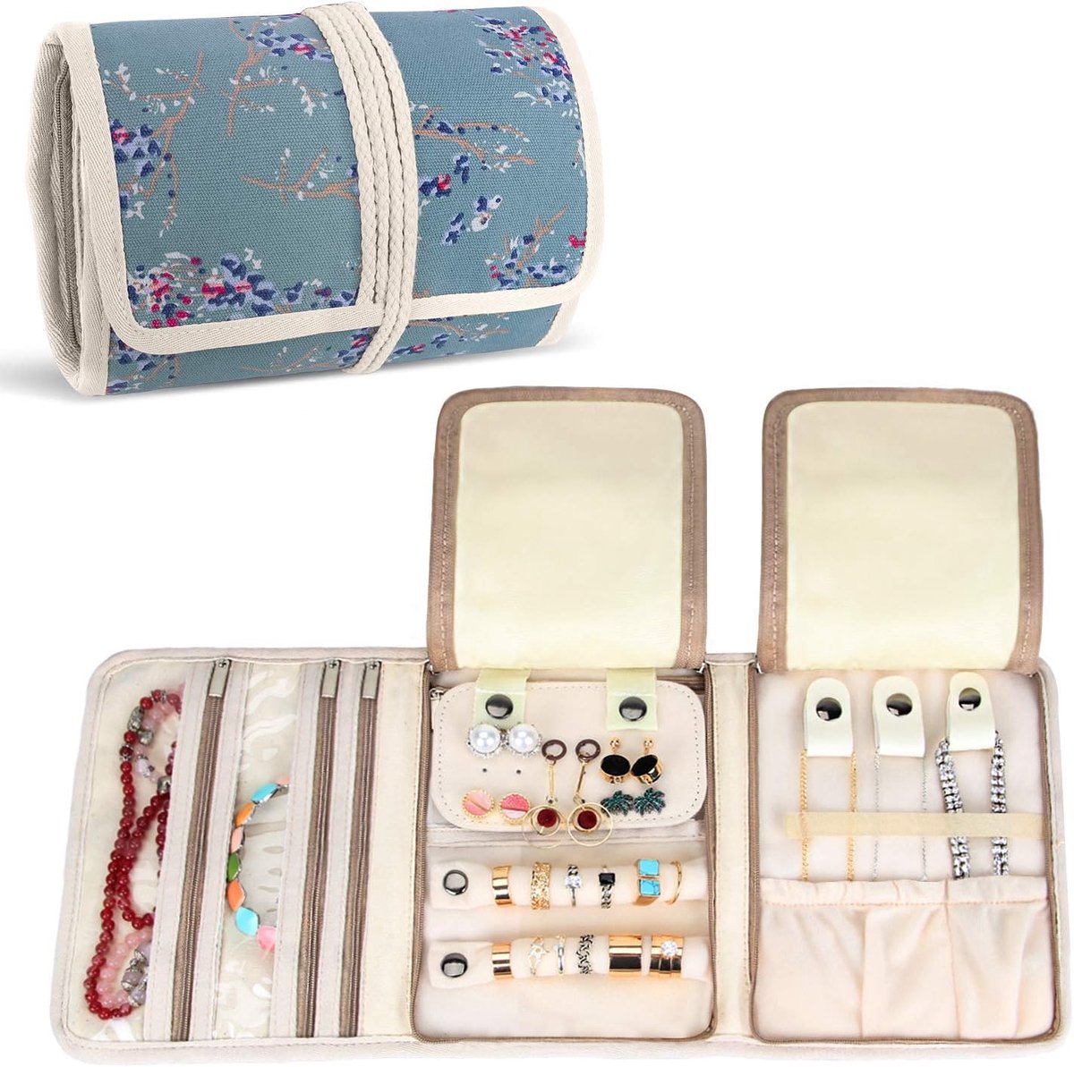 Thijox - Teamoy Reis Sieraden Rol voor Kettingen, Oorbellen, Armbanden en Broches - Perfect voor Organiseren en Beschermen - Diverse Kleuren Dieren, B