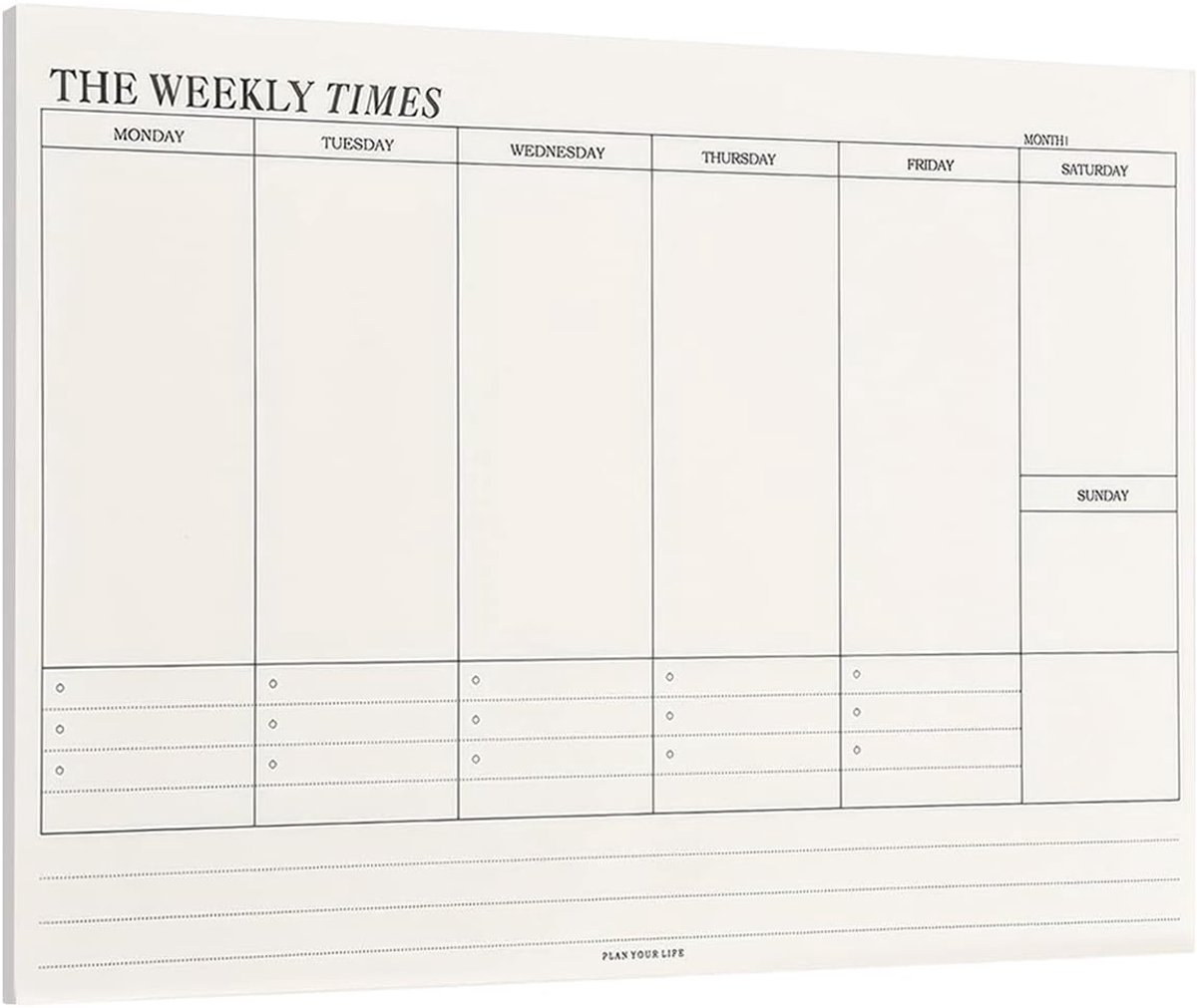 SnelShoppen - Weekplanner Ongedateerd 60 Vellen, To-Do Planner 24,5 x 17,5 cm, Perfect voor Thuis, School en Kantoor, Papierpulp, Organiseer Jouw Week