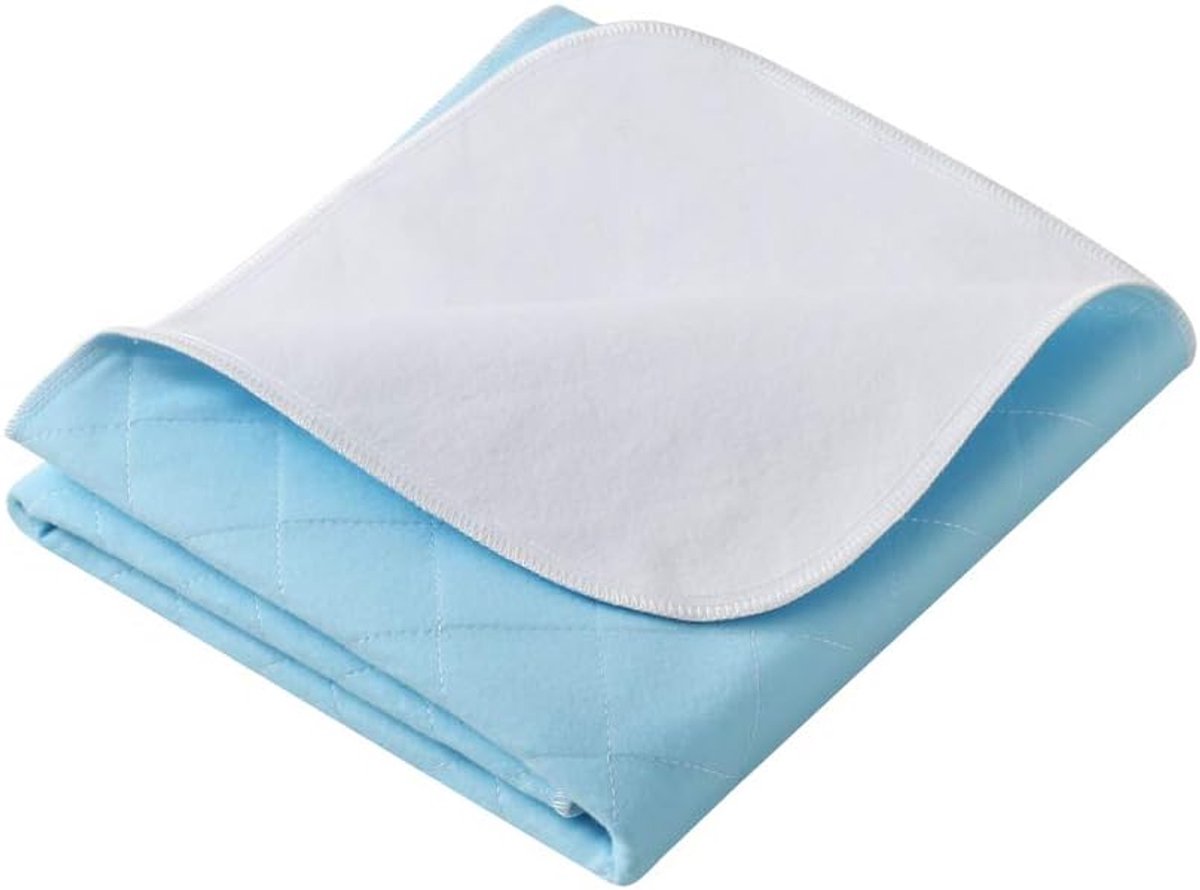 SnelShoppen - Waterdichte Pads 86x132 cm, Hoogabsorberend, Herbruikbaar, Wasbare Onderlegger voor Bed, Kinderkamer, Camping, Blauw