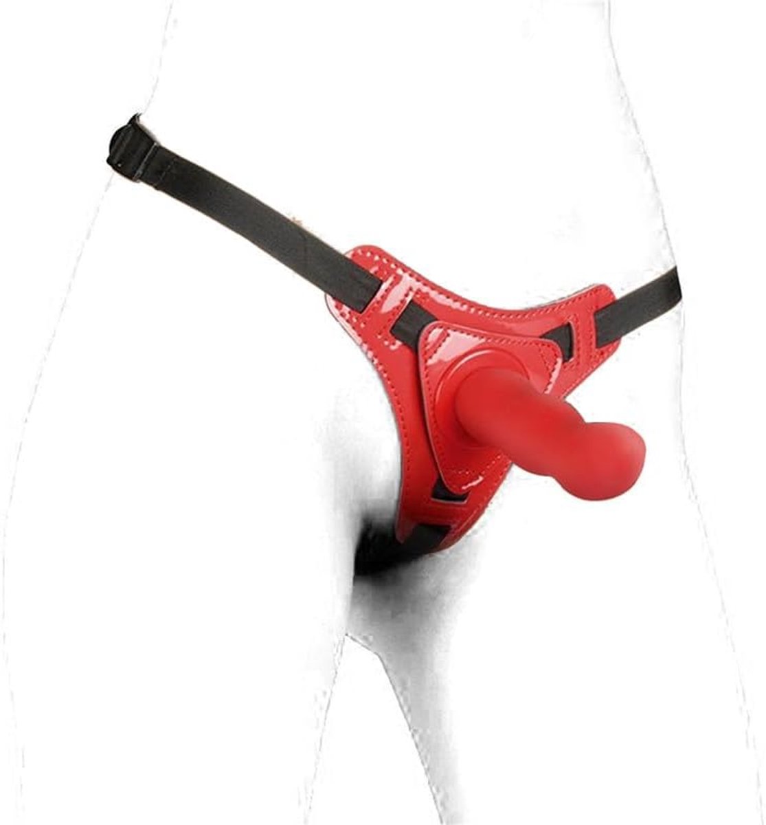 SnelShoppen - Lederen Sports Workout Verstelbare Gordel voor Mannen met Silicone Staf - Ideaal voor Fitness, Hardlopen, Gewichtheffen - Rood en Comfor