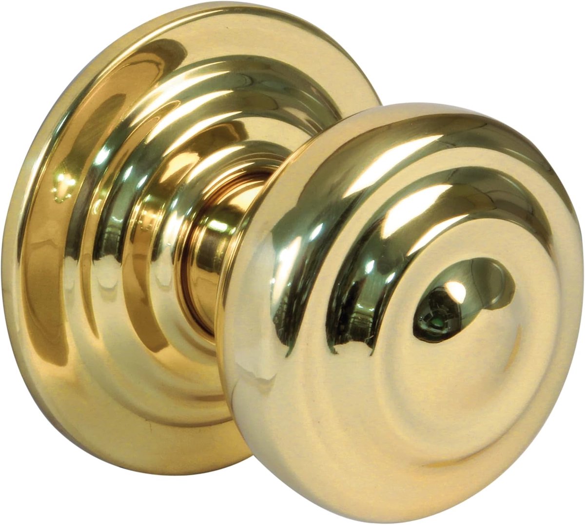 SnelShoppen - Deurknop - 70mm Diameter - Messing en Stalen Basis - Gouden Handgreep met Bevestigingsschroef en Moer - Ideaal voor Voordeuren en Binnen