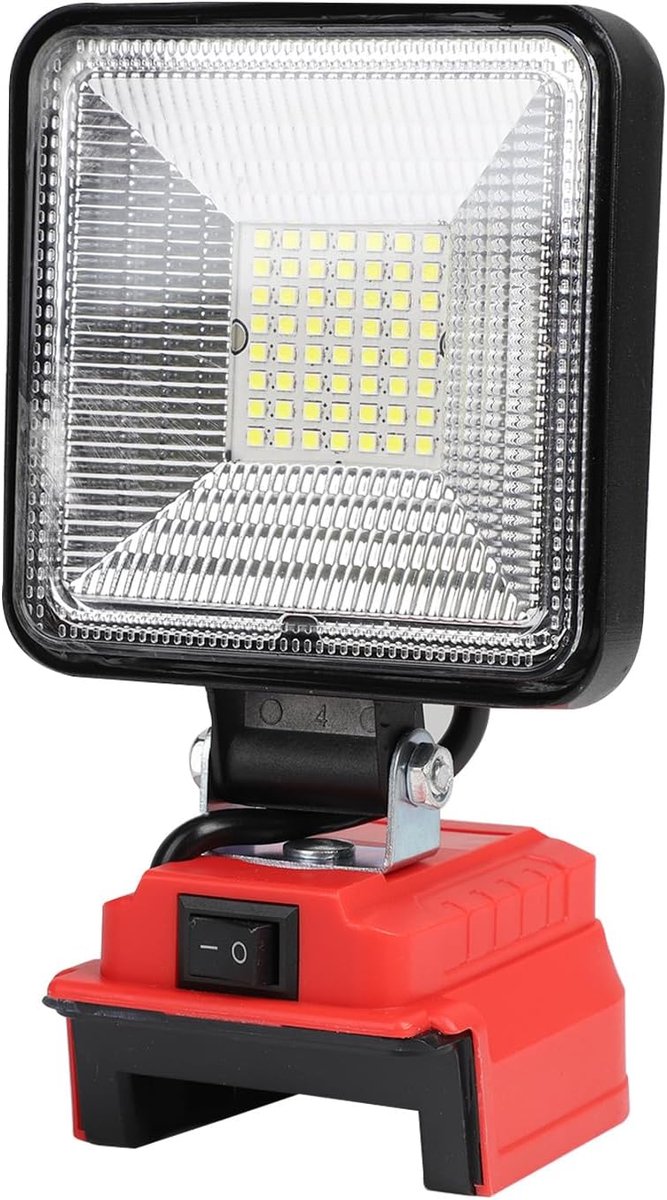 SnelShoppen - Draadloze LED Werklamp 50W 4000LM voor Camping en Bouw, Oplaadbare Floodlight met USB en Type-C, Draagbare Rood Lamp voor Buiten en Gara