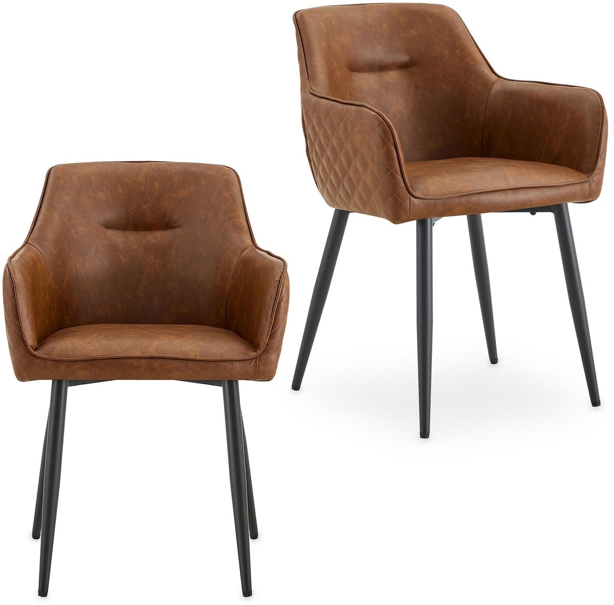Eetkamerstoelen LISBON, set van 2 – bruin