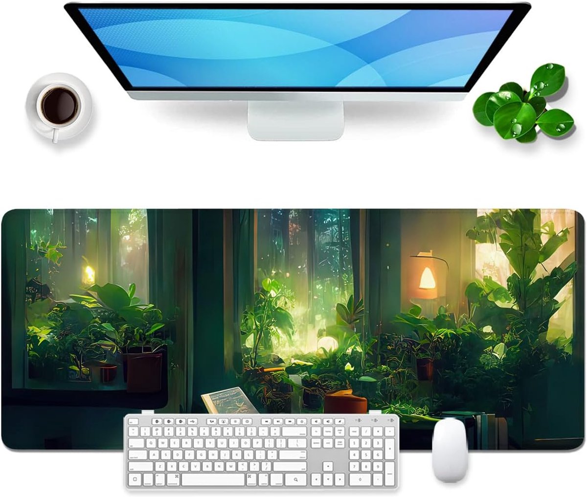 SnelShoppen - Groen XL Gaming Muismat Groot Bureau Pad 80 x 30 cm - Anti-slip, Perfect voor Gaming en Thuiswerken, Ideaal voor Alle Muistypes
