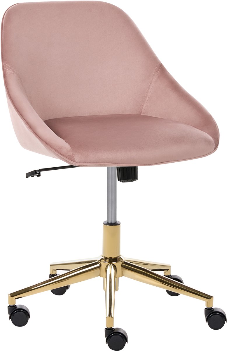 BARDSDALE - Bureaustoel - Roze - Fluweel