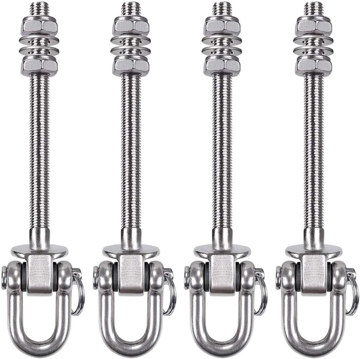 SnelShoppen - Duurzame RVS Swing Hangers voor Houten en Stalen Steunen - 4 Stuks - Perfect voor Yoga Hangstoel, Schommels, Gymnastiek, en meer