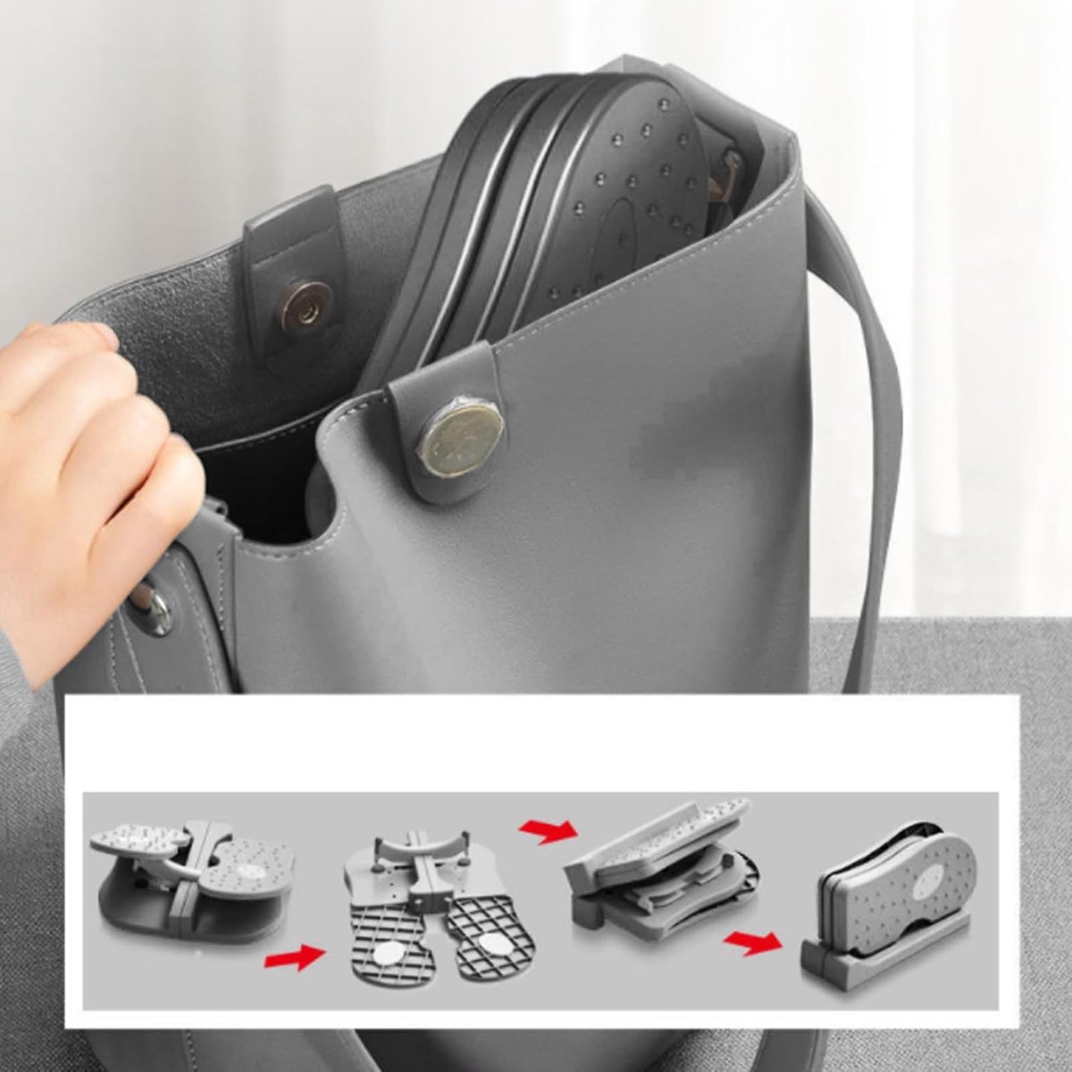 SnelShoppen - Mini Stepper Trainer - Voet Stap Machine - Opvouwbare Nylon Fitness Trainer - Stil Onder Bureau - Ideaal voor Thuis en Kantoor