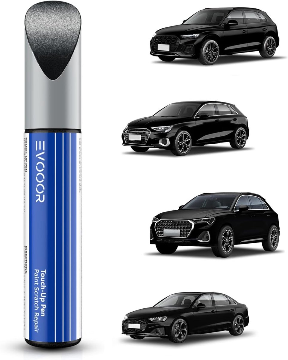 SnelShoppen - Mythos Zwarte Metallic Autolak Retouche Pen voor Audi - Krassenherstel, Snelle en Eenvoudige Oplossing voor Autoschade, Roestpreventie