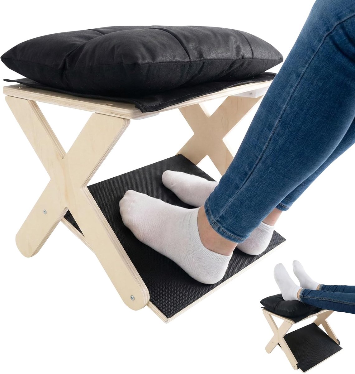 SnelShoppen - Ergonomische Voetensteun Bureau - Verstelbare Voetensteun voor Ondersteuning en Doorbloeding - Comfortabele Voetsteun voor Thuiswerk, Ka