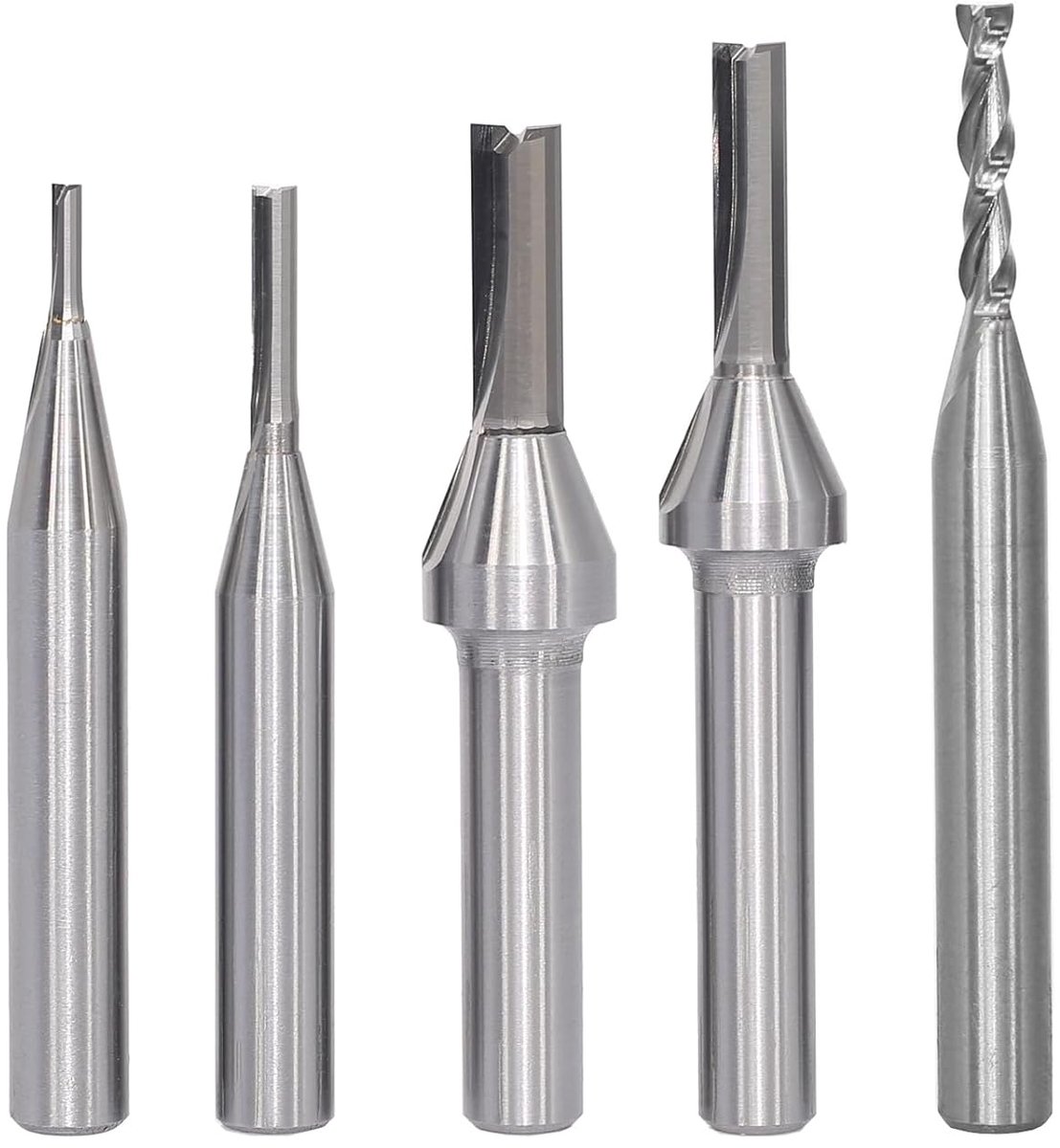 SnelShoppen - Groove Cutter Set 8 mm Schacht, 5 Stuks, Houtsnijder Bits 2/3/4/5/6 mm, Router Frees Cutter voor DIY Projecten, Carbon Staal, Voor Houtb