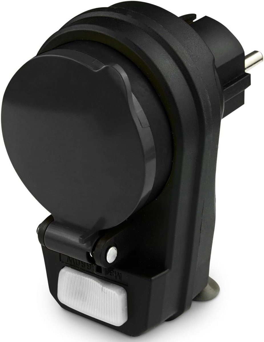 SnelShoppen - Outdoor Socket IP44 met Verlichte Schakelaar, Waterdichte Tuinsocket met Kindveiligheid en Weerbestendige Aansluiting voor Tuin, Camping