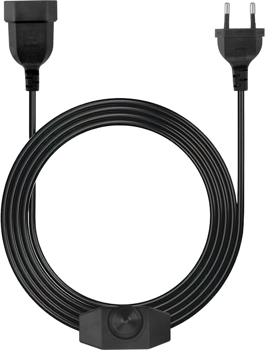SnelShoppen - LED Dimmer met Schakelaar 2m Kabel, Dimbare Schakelaar voor LED Lampen, Euro Plug, Max 100W, Perfect voor Thuis, Tuin en Feest