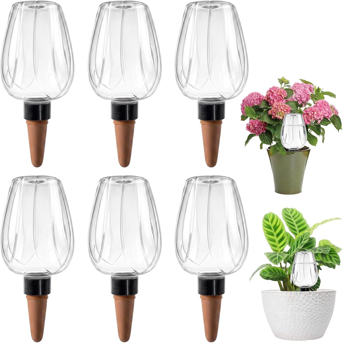 SnelShoppen - Bewateringsballen voor Planten, 6 Stuks, Automatische Plantenirrigatie, Zelfbewatering voor Tuin, Balkon en Kamerplanten, 350 ml per Bal
