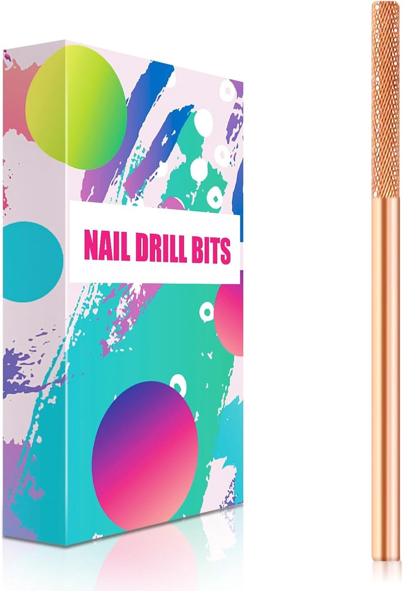 SnelShoppen - Nail Drill 2.35mm - Veilig Carbide Cuticle Verwijderaar - Elektrische Boor voor Natuurlijke Nagels - Dead Skin Verwijderen - Roze Goud -