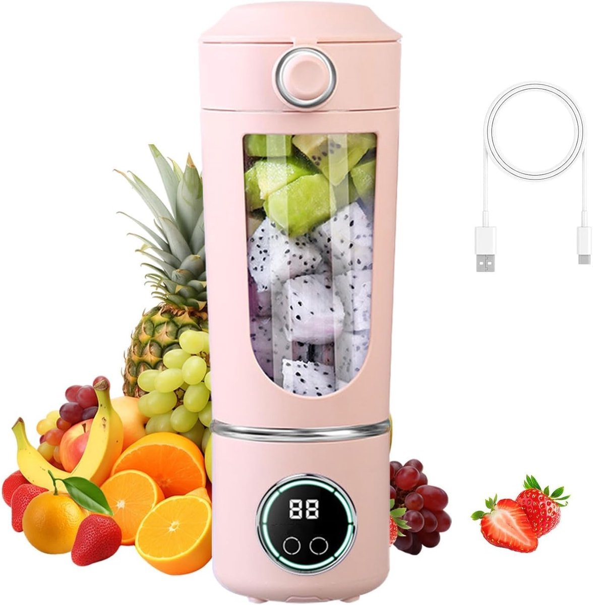 SnelShoppen - Smoothie Maker to Go - 700 ml Draagbare Blender met 12 Roestvrijstalen Messen - USB Mixerset voor Shakes, Perfect voor Gym, Kantoor, Cam