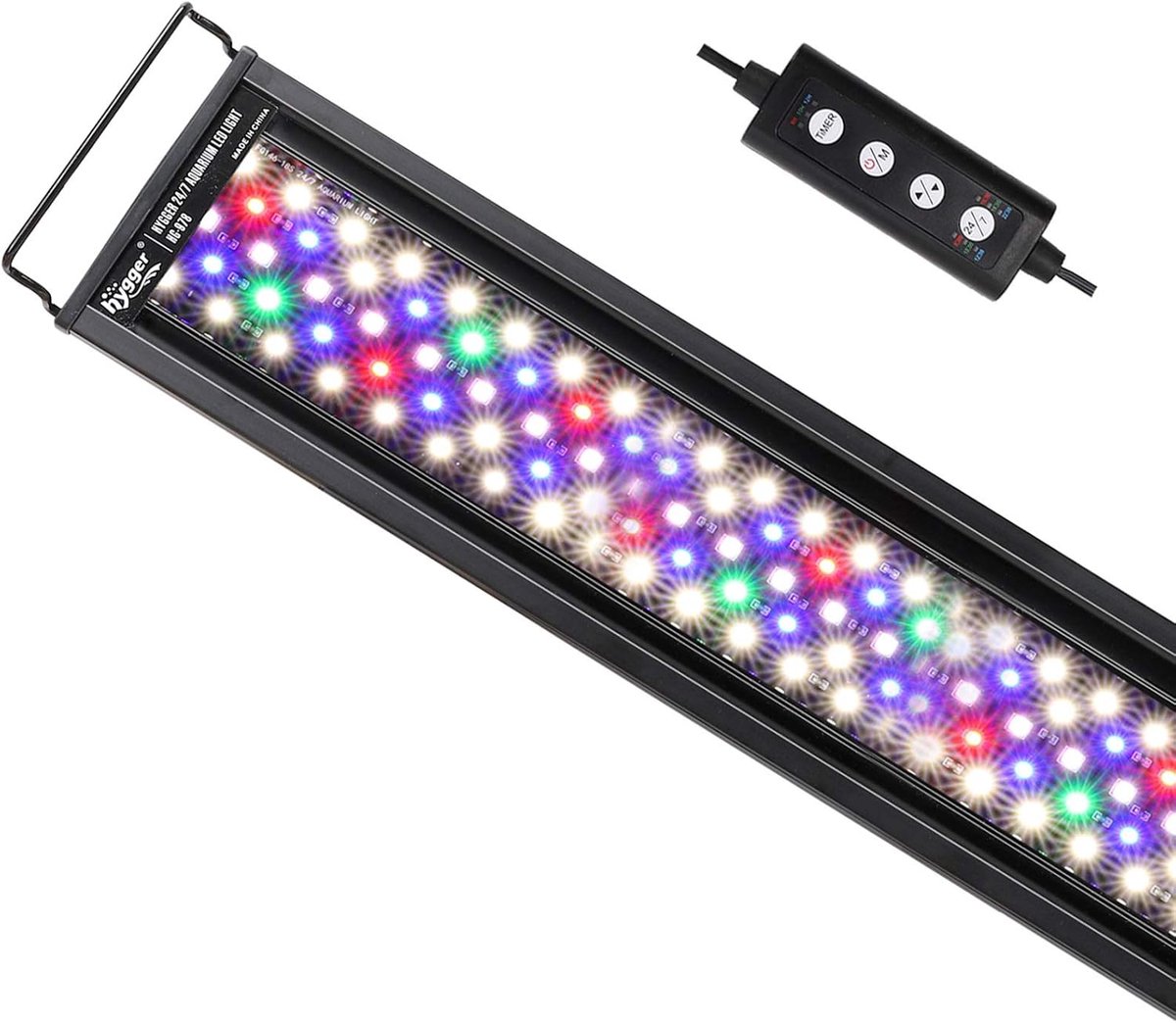 SnelShoppen - 24/7 Aquarium Verlichting met Timer - 26W Full Spectrum LED Lamp met Uittrekbare Houder, 7 Kleuren, Sunrise, Daglicht en Maanlicht voor