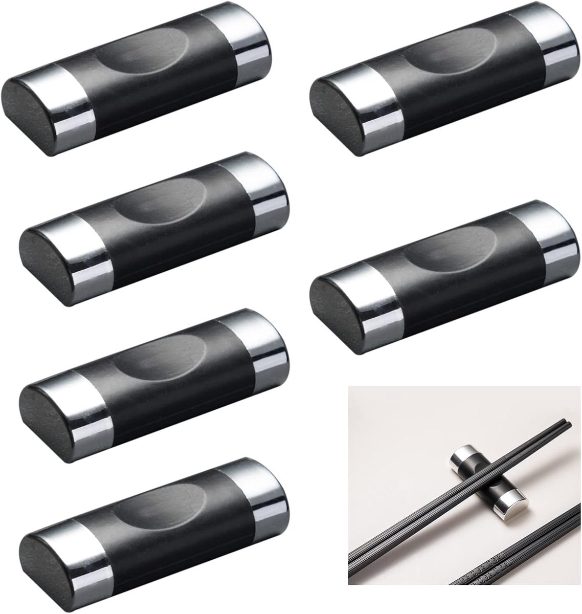 SnelShoppen - 6 Stuks Chopstick Rest, Leuke Alliage Chopsticks Houder in Kussen Vorm, Ideaal voor Lepels en Vorken, Tafeldecoratie Keuken of Restauran