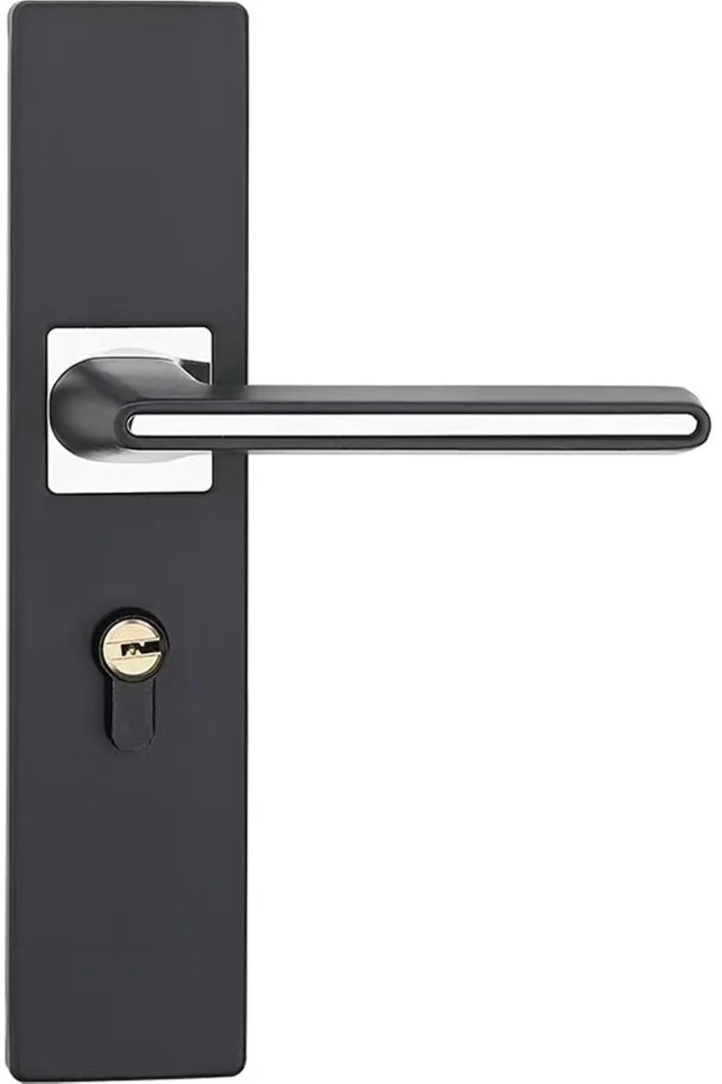 Universeel Zwart Deurbeslag met Slot - Moderne Deurklink voor Slaapkamer en Binnendeur - Stil Deurslot voor Houten Deuren