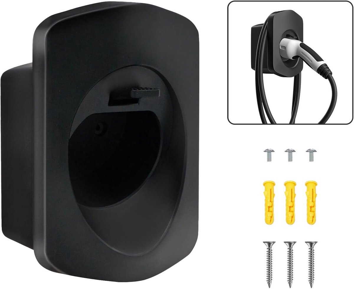 SnelShoppen - Type 2 Wandhouder voor Oplaadkabel, Wallbox, Stekkerhouder, Dock voor EV Lader, IEC 62196-2 Houder, Wandaccessoires voor Elektrische Voe