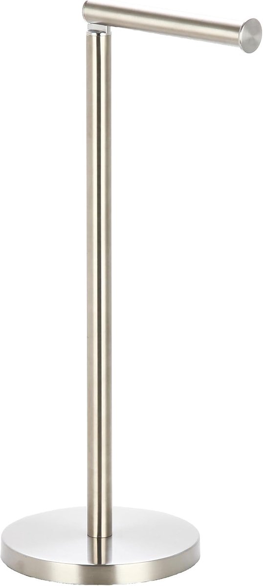 Toiletrolhouder Staand - Reserve Rolhouder - Badkamer Organisatie - Knikbare Scharnier - 15 x 43 x 15 cm - Zilverkleurig